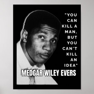 Affiche Medgar Wiley Evers Citation Histoire noire Jun afr