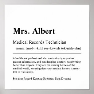 Affiche Medical Records Technician Personalized Gift Poste