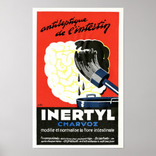 Affiche médicale française vintage Inertyl Charvoz