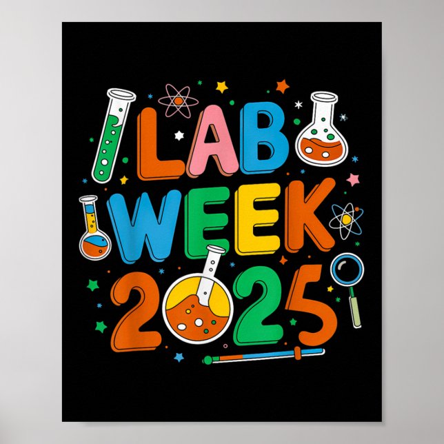 Affiche Médicale Lab Scientist Retro Lab Week 2025 Phlebot (Devant)
