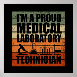 Affiche Médicale Lab Tech Rétro vintage