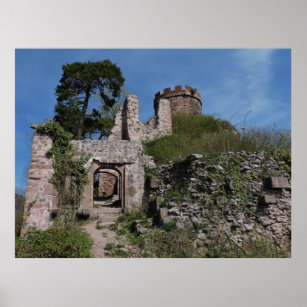 Affiche Medieval Castle Alsace France Chateau 