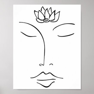 Affiche Méditation, Bouddha, Fleur de Lotus, Bouddhisme, E