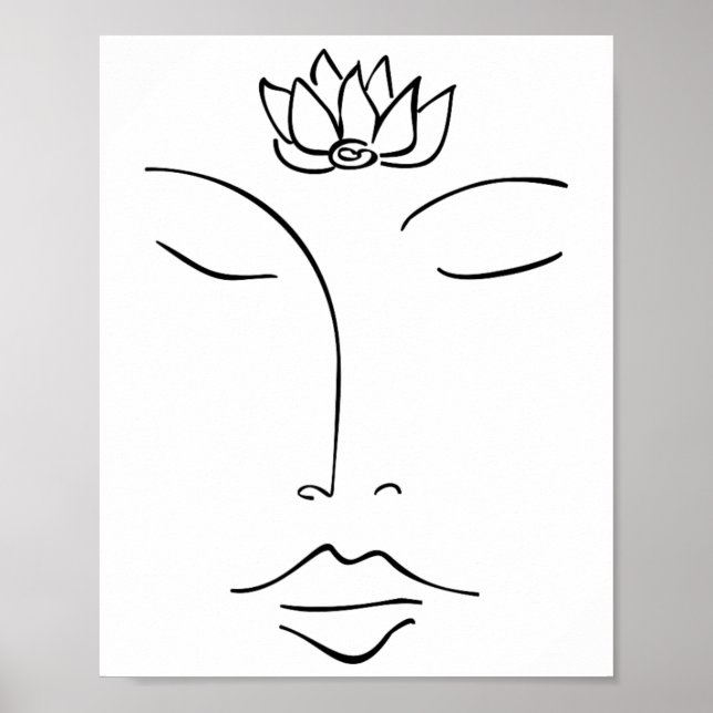 Affiche Méditation, Bouddha, Fleur de Lotus, Bouddhisme, E (Devant)