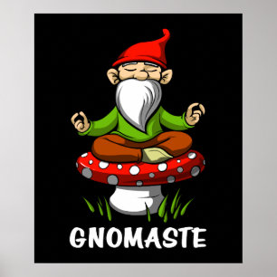 Affiche Méditation de gnome de jardin de yoga de zen de