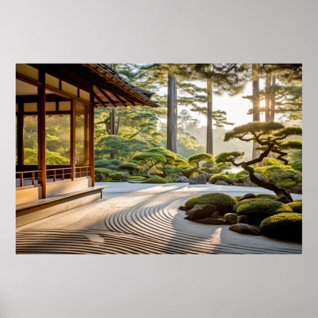 Affiche Méditation de jardin Serene Tranquille Paix (Devant)
