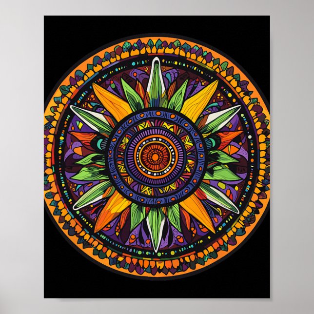 Affiche Méditation de l'éclatement de soleil du mandala sa (Devant)