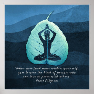 Affiche Méditation de l'enseignant de Yoga Pose Bodhi Leaf