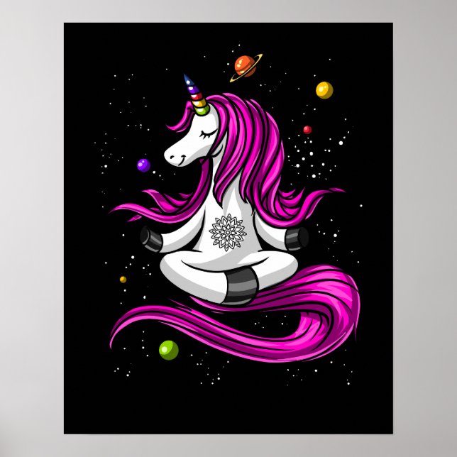 Affiche Méditation de l'espace Zen Yoga de la licorne magi (Devant)