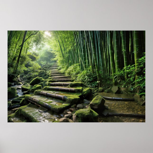 Affiche Méditation du paysage bambou Serene Calme (Devant)