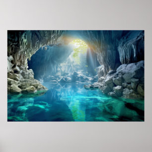 Affiche Méditation du paysage de la grotte Serene Calme