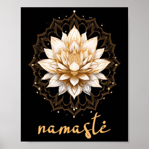 Affiche Méditation Ésotérique Lotus Namaste Yoga