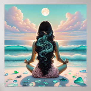 Affiche Méditation Harmonie sur la plage