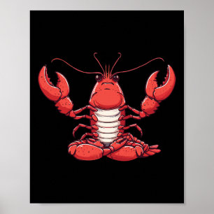 Affiche Méditation Homard Pose de yoga relaxante Animal