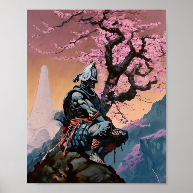 Affiche Méditation japonaise Samurai (Devant)