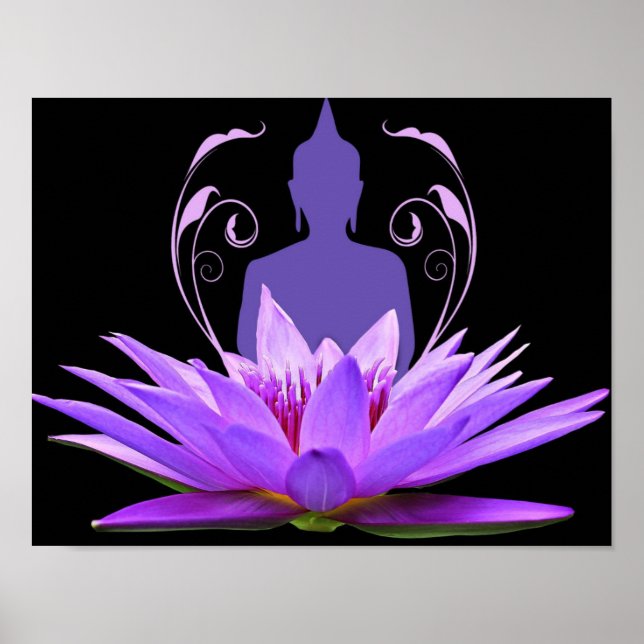 Affiche Méditation Zen Yoga Lotus Fleur (Devant)