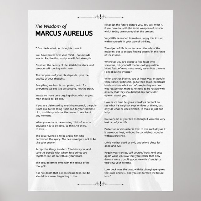 Affiche Méditations stoïques de Marcus Aurelius. La sagess (Devant)