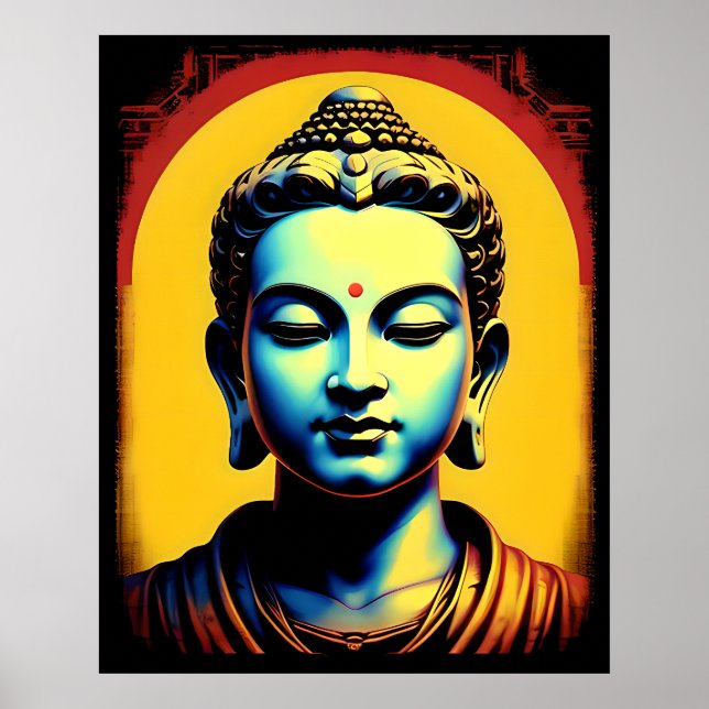 Affiche Méditer Bouddha mur d'art moderne (Devant)