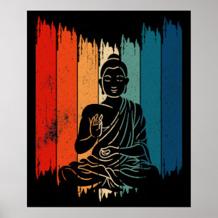 Affiche Méditer Bouddha Vintage Bouddha rétro Bouddha