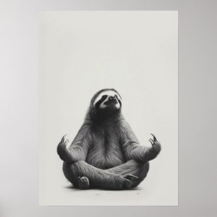 Affiche Méditer la fente dans la position Lotus