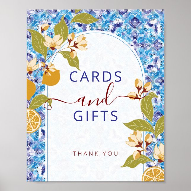 Affiche Mediterranean Lemon Amalfi Coast Baby Shower (Devant)