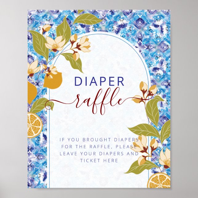 Affiche Mediterranean Lemon Amalfi Coast Baby Shower (Devant)