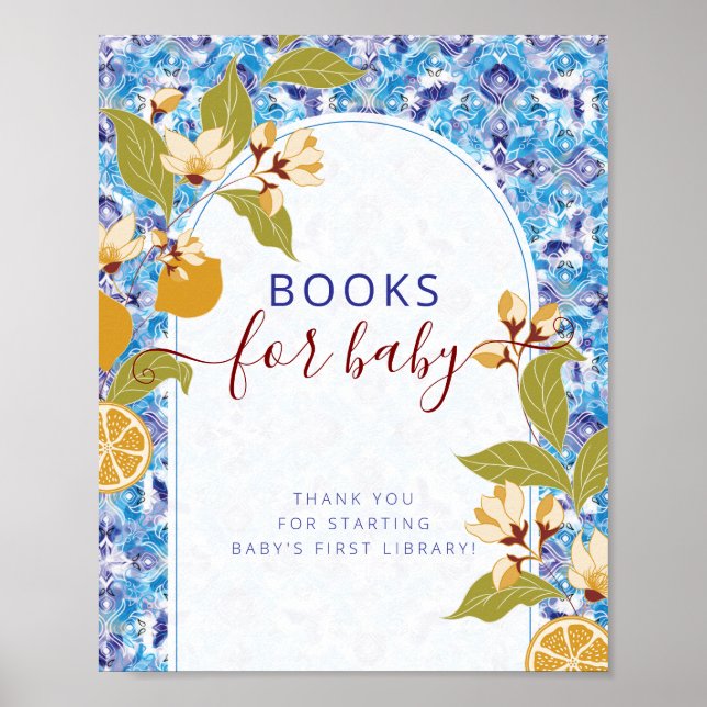 Affiche Mediterranean Lemon Amalfi Coast Baby Shower (Devant)