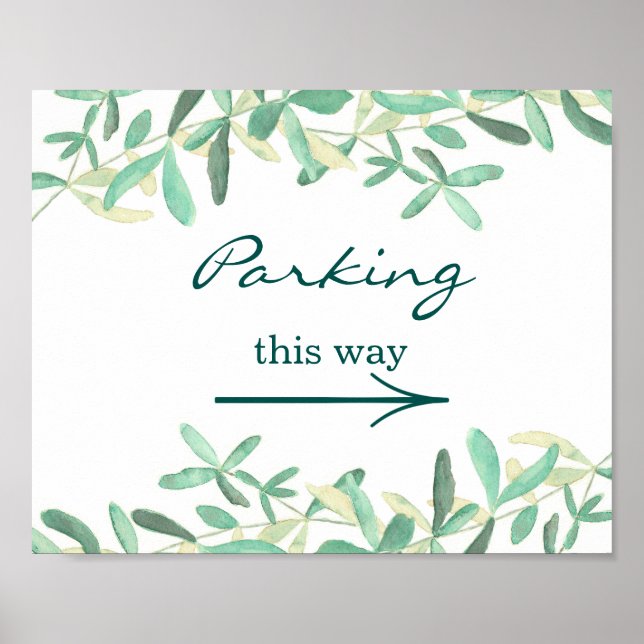 Affiche Mediterranean | Wedding Parking Sign (Devant)