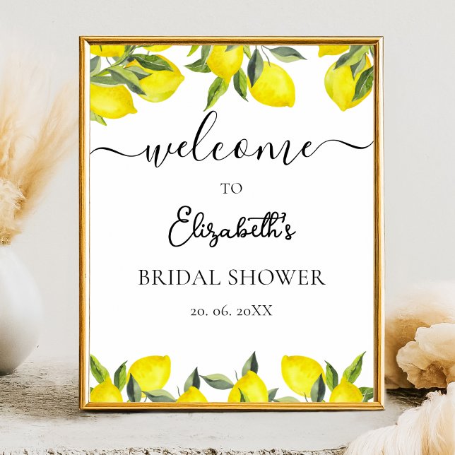 Affiche Mediterranean Yellow Lemon Bridal shower (Créateur téléchargé)