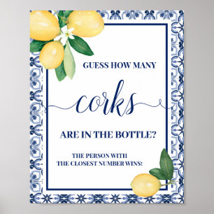 Affiche Méditerranéen Devinez Combien De Corks Douche Jeu