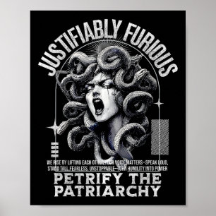 Affiche Medusa furieuse justifiée Mythologie grecque Femin