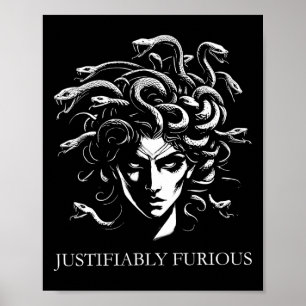 Affiche Medusa furieuse justifiée Mythologie grecque Femin