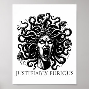 Affiche Méduse à juste titre furieuse Mythologie grecque F