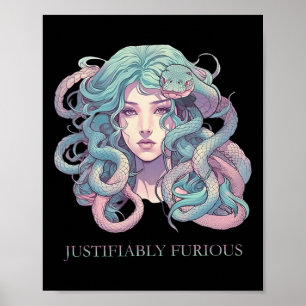Affiche Méduse à juste titre furieuse Mythologie grecque F
