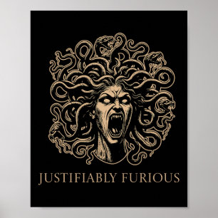 Affiche Méduse à juste titre furieuse Mythologie grecque F