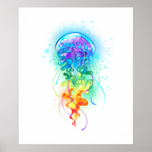 Affiche Méduse arc-en-ciel