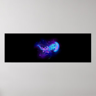 Affiche Méduse vibrante couleur lumineuse