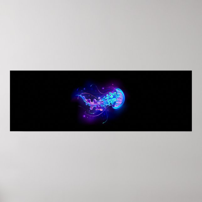 Affiche Méduse vibrante couleur lumineuse (Devant)