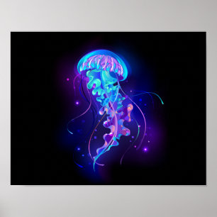 Affiche Méduse vibrante couleur lumineuse