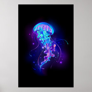 Affiche Méduse vibrante couleur lumineuse