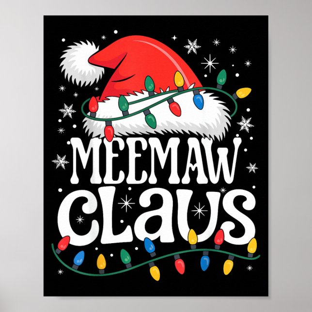 Affiche Meemaw Claus Funny Xmas Christmas Grandma Holiday  (Devant)