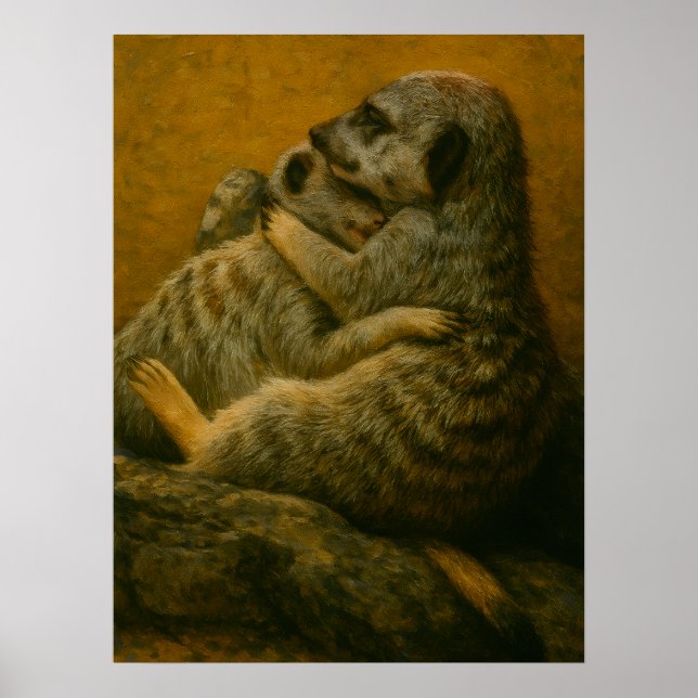 Affiche Meerkat Embrace - Imprimerie d'art faunique (Devant)