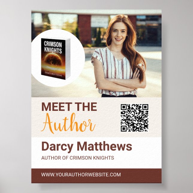 Affiche Meet the Author Promo Photo Modern QR Code (Devant)