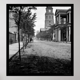 Affiche Meeting Street à Charleston, SC 1865