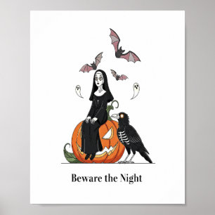 Affiche Méfiez-vous de la religieuse effrayante de la nuit