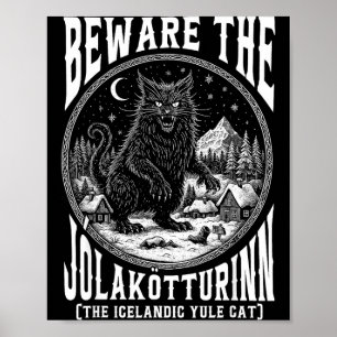 Affiche Méfiez-vous du chat de Noël Jolakotturinn islandai