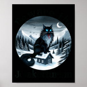 Affiche Méfiez-vous du chat de Noël Jolakotturinn Noël isl