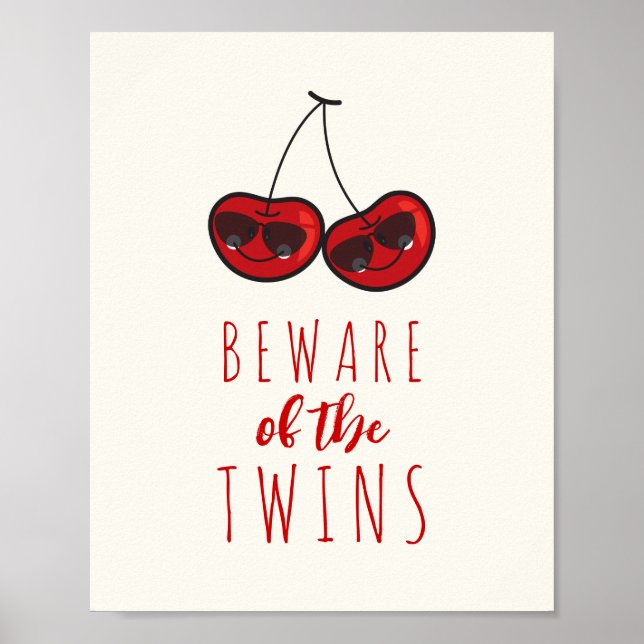 Affiche Méfiez-vous du Cool Twins Cheeky Cherries Kid's Ar (Devant)