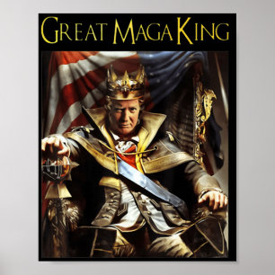 Affiche Mega King USA Flag Fier Ultra Maga Trump