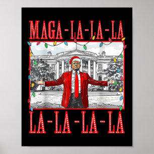 Affiche Mega La La Christmas Père Noël Funny Trump Xmas Pa